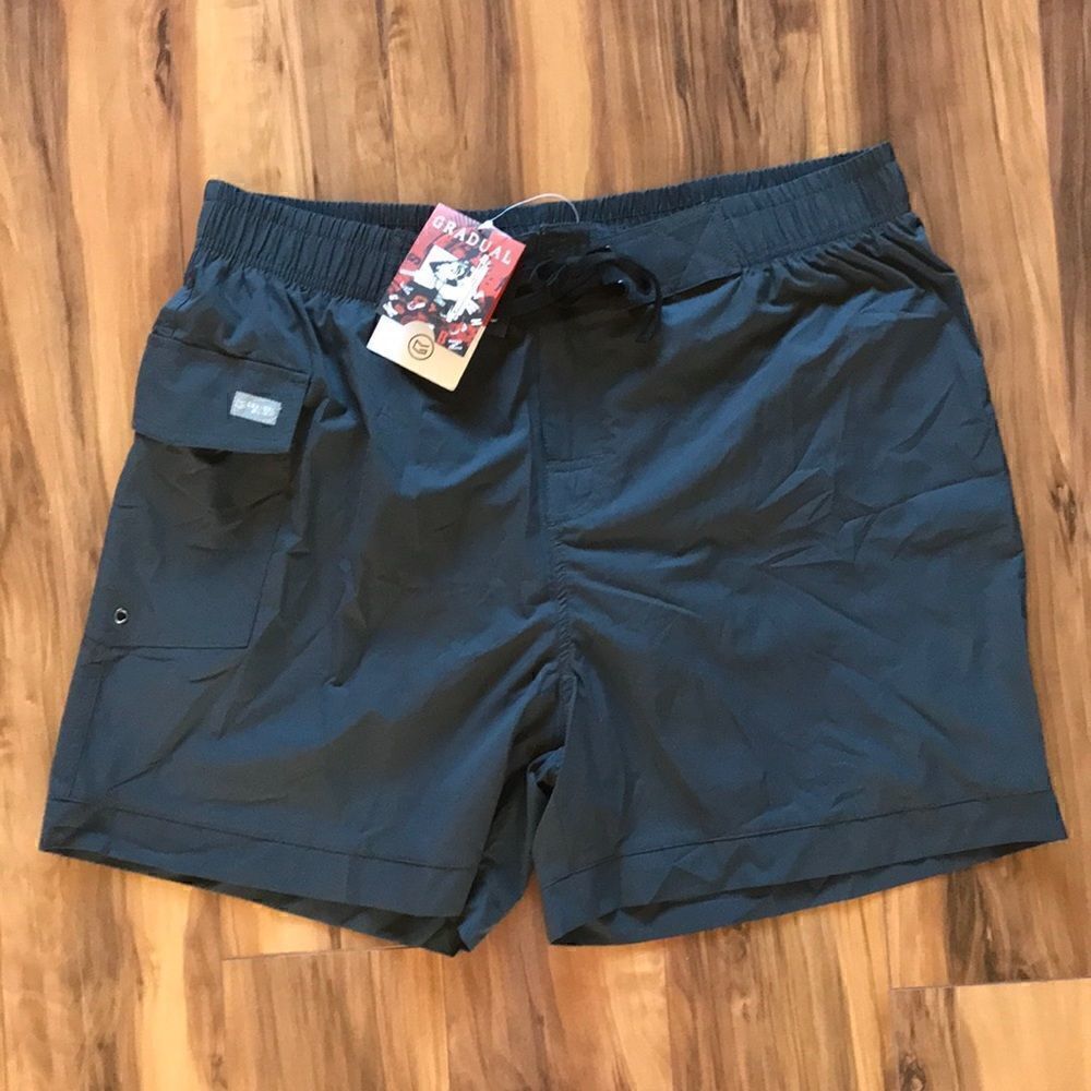 NEW Gradual Mens Charcoal Swim Trunks